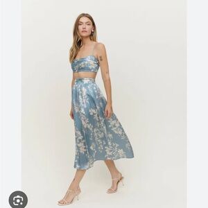 Reformation Carrie Silk Two Piece